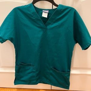 Cherokee Scrub Top, Hunter Green: XXS